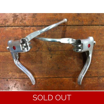 Dia-Compe 144 Red Dot Road Brake Levers with Safety Levers Pair - NOS